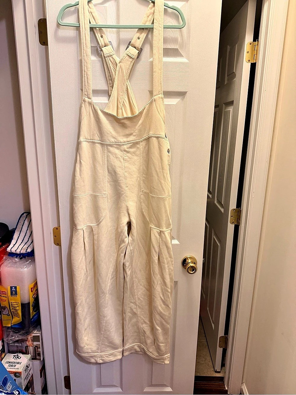 Free People Overalls in off white  Size Small NWT